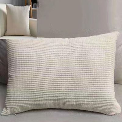 Sofa Throw Pillow Covers 12 X 20 /16 X 28 Inch Corduroy Decorative Soft Striped Solid Pillow Covers Lumbar Cushion Case Couch Pillowcases For Sofa Bed Home Decorative ( Color : Beige , Size : 45x45 cm