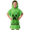 Get Trend Minecraft Towelling Poncho Kids Teenagers Hooded Bath Towels Absorbent Creeper Beach Towel for Bathroom Pool Vacation Holiday Essentials (Green, 6-9 Years) view 1