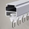 Ceiling Wall Mounted Heavy-Duty Curtains Rails, Aluminium Curtain Tracks, Room Divider, Mute Curtain Track For Living Room Bedroom,Polymer Silent Wheel (Color : Side Mount, Size : 2M) view 3