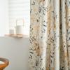 ILUOGUDU Linen Curtains for Bedroom Linen Boho Curtains 96 Inches Long 1 Panel Farmhouse Floral Drapes for Living Room 60% Blackout Grommet Window Treatment Ivory Yellow on Beige 63 x 96 inches view 3