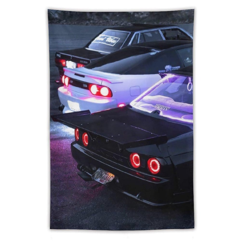 Jdm Car R35 Fast Sports Street Tapestry Wall Hanging Bedroom Home Decor Tapestries Aesthetic Picnic Wall Decor Wall Art for Dorm Living Room 40"x60"
