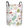 EdNeY Cute Cartoon Cats Clouds Flower Laundry Basket Waterproof Foldable Laundry Hamper with Durable Handle Circular Dirty Clothes Storage Basket for Dorm Office Home Bedroom Nursery, Small view 2