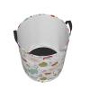 EdNeY Cute Cartoon Cats Clouds Flower Laundry Basket Waterproof Foldable Laundry Hamper with Durable Handle Circular Dirty Clothes Storage Basket for Dorm Office Home Bedroom Nursery, Small view 3
