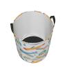 Watercolor Cute Airplanes Laundry Basket Waterproof Collapsible Laundry Hamper with Durable Handle Circular Storage Bin Dirty Clothes Bag for Dorm Office Home Bedroom Nursery view 3