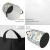 Watercolor Cute Airplanes Laundry Basket Waterproof Collapsible Laundry Hamper with Durable Handle Circular Storage Bin Dirty Clothes Bag for Dorm Office Home Bedroom Nursery view 4