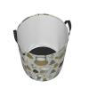 Cute Owls and Trees Grey Laundry Basket Waterproof Foldable Laundry Hamper with Durable Handle Round Storage Basket Dirty Clothes Organizer Bag for Bathroom Bedroom College Dorm view 3