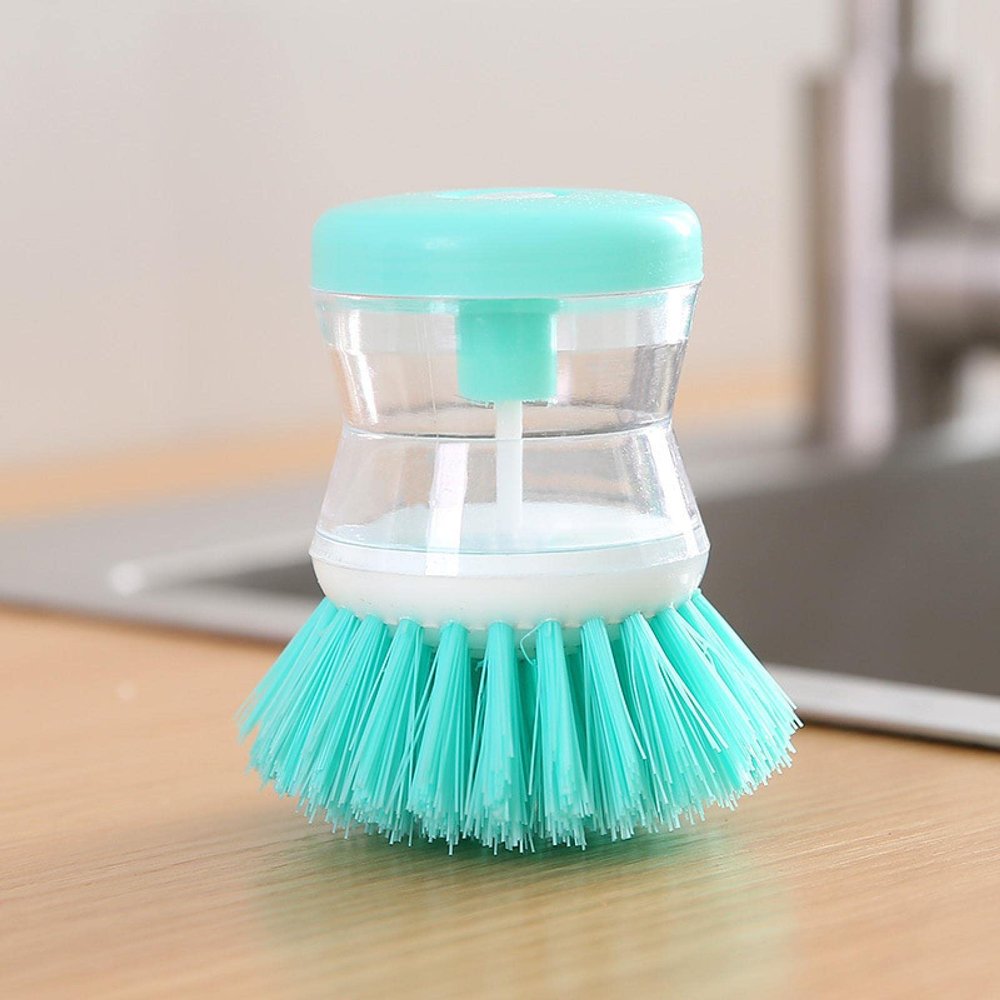 Electroplating Multi-function automatic liquid filling pot brush Stain removal and cleaning brush for household department stores and kitchen pot brush Hydraulic Brush - Green (OPP Bag)