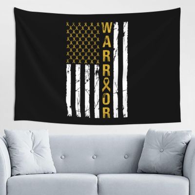 LIFANGMI Patriotic Day Childhood Cancer Awareness Usa Flag Tapestry Wall Hanging 60x40 Inch Bedroom Living Room Dormitory Home Decoration Wall Tapestry