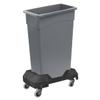 SunSierra 23 Gallon Slim Rectangular Trash Can with Dolly, Garbage Can, Heavy-Duty Wheeled Trash Bin, Rolling Trash Can for Warehouse/Commercial Facilities/Garage - Grey view 1