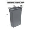 SunSierra 23 Gallon Slim Rectangular Trash Can with Dolly, Garbage Can, Heavy-Duty Wheeled Trash Bin, Rolling Trash Can for Warehouse/Commercial Facilities/Garage - Grey view 2