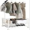 REROM Floor-Standing Clothes Hat Rack,with Swivel Wheels Coat Rack Free-Standing Shoe Rack Living Room Bedroom Clothes Storage Shelf Garment Rack view 1