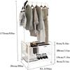 REROM Floor-Standing Clothes Hat Rack,with Swivel Wheels Coat Rack Free-Standing Shoe Rack Living Room Bedroom Clothes Storage Shelf Garment Rack view 2