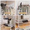 REROM Floor-Standing Clothes Hat Rack,with Swivel Wheels Coat Rack Free-Standing Shoe Rack Living Room Bedroom Clothes Storage Shelf Garment Rack view 4