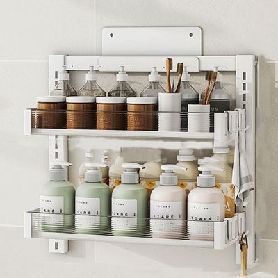 FawZia Over The Toilet Storage Shelf Modern Bathroom Storage Rack Over Toilet Made of Carbon Steel, Over The Toilet Rack for Bathroom White Black 3 Sizes (Color : White, Size : 2 Layer)