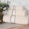 BLUENILEMILLS Egyptian Giza Cotton 3 Piece Towel Set, Luxury Plush Bathroom Essentials, Moisture Wicking, Shower, Spa, Soft, Absorbent Towels, Includes 1 Bath, 1 Hand, 1 Washcloth/Face Towel, Ivory view 2