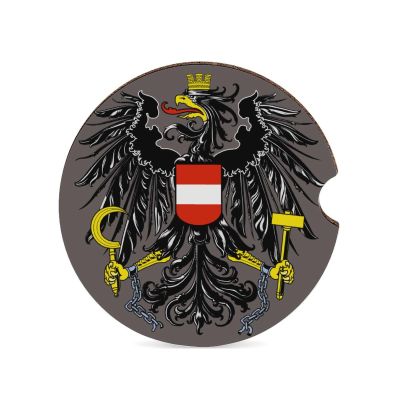 Austria Flag Car Coaster Set Cup Holder, Cork Bottom and Finger Groove, Easy to Disassemble and Assemble