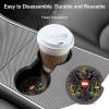 Austria Flag Car Coaster Set Cup Holder, Cork Bottom and Finger Groove, Easy to Disassemble and Assemble view 4