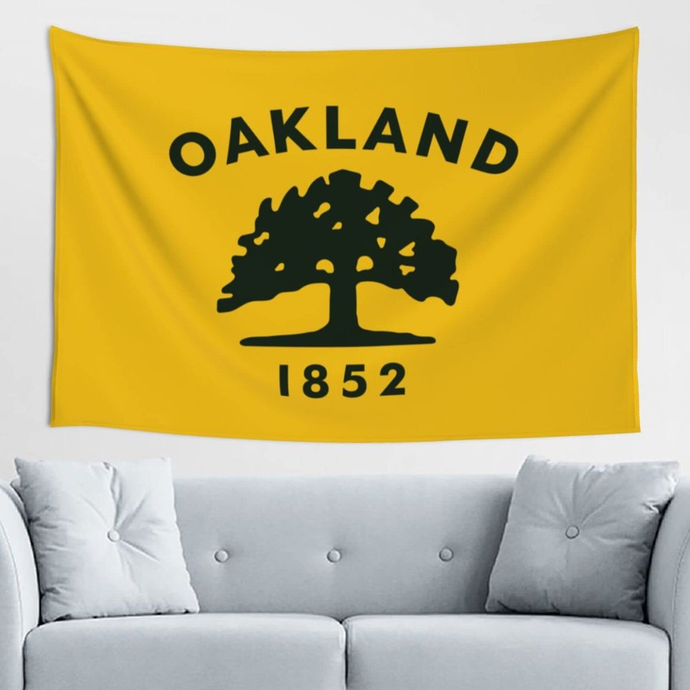 LIFANGMI Flag of Oakland California Tapestry Wall Hanging 60x40 Inch Bedroom Living Room Dormitory Home Decoration Wall Tapestry