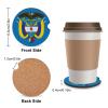 Colombia Flag Car Coaster Set Cup Holder, Cork Bottom and Finger Groove, Easy to Disassemble and Assemble view 2