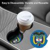 Colombia Flag Car Coaster Set Cup Holder, Cork Bottom and Finger Groove, Easy to Disassemble and Assemble view 4