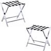 PROHEL Set of 2 Folding Metal Luggage Rack Suitcase Stand - Chrome Stainless Steel Suitcase Holder Stand, Luggage Holder for Bedroom (Color : Silver) view 1