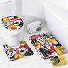 ZGDPBYF Spotted Leopard Monstera Leaf Print 3 Piece Bath Mats Black White Red Yellow Geometric Striped Waterproof Non Slip Bath Mat Set, Washable Rug for Bathroom,-3-Piece Set view 4
