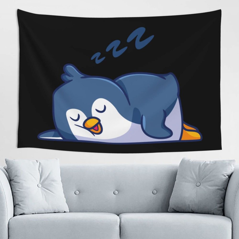 LIFANGMI Sleeping Penguins Tapestry Wall Hanging 60x40 Inch Bedroom Living Room Dormitory Home Decoration Wall Tapestry