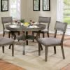 AMDXD Rustic Grey Solid Wood Round Dining Table W Shelf Dining Room Furniture 1Pc Table Only view 3