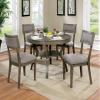 AMDXD Rustic Grey Solid Wood Round Dining Table W Shelf Dining Room Furniture 1Pc Table Only view 4
