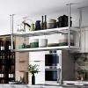 Junvstor Ceiling Mount Kitchen Shelf Industrial Storage Shelves Hanging Decorative Display Rack, Floating Pot Pan Storage Shelf Metal Stand for Plant Flower, Wine Bottle Holder (Size : 60x35x80cm) view 1