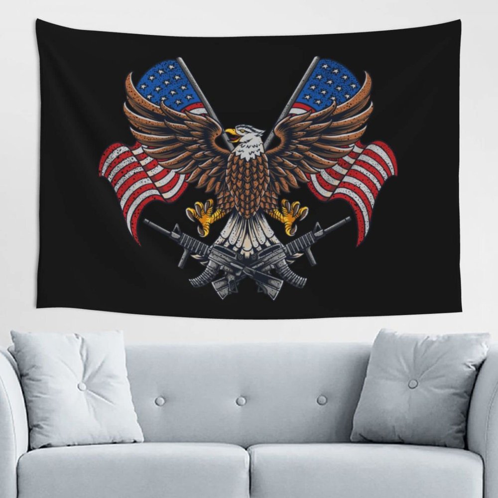 LIFANGMI American Flag and Eagle Tapestry Wall Hanging 60x40 Inch Bedroom Living Room Dormitory Home Decoration Wall Tapestry