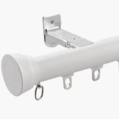 LTSRLL Curtain Track Double Curtain Rod System Metal Curtain Rails Wall Mounted Room Divider for Bathroom/Living Room(Color:White,Size:Single-2.3m(1.15m*2))