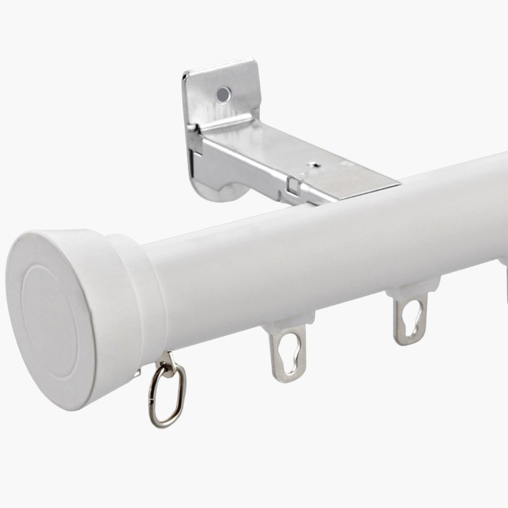 LTSRLL Curtain Track Double Curtain Rod System Metal Curtain Rails Wall Mounted Room Divider for Bathroom/Living Room(Color:White,Size:Single-2.3m(1.15m*2))