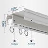 Double Curtain Rail Track With Valance Ceiling Or Wall Mount Curtain Tracks System For Straight Windows - 39" To 236" Sliding Drop Ceiling Curtain Pole Set Strong Load Bearing No Light Leakage(Color:S view 2