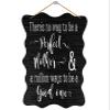 Wood Sign ThereS No Way To Be A Perfect Mother & A Million Ways To Be A Good One Wooden Sign For Room Wall Decor, Funny Sign Rustic Wood Plaque House Decor Porch Room Decoration 12X6 In view 1