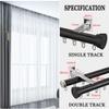 LTSRLL Curtain Track Double Curtain Rod System Metal Curtain Rails Wall Mounted Room Divider for Bathroom/Living Room(Color:Black,Size:Double-1.6m(0.8m*2)) view 3
