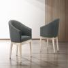 Bishilin Gray Chairs for Living Room, Fabric Accent Chair Two-Toned Barrel Tub Shape 21.00" L x 23.00" W 34.00" H view 1