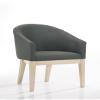 Bishilin Gray Chairs for Living Room, Fabric Accent Chair Two-Toned Barrel Tub Shape 21.00" L x 23.00" W 34.00" H view 2