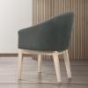 Bishilin Gray Chairs for Living Room, Fabric Accent Chair Two-Toned Barrel Tub Shape 21.00" L x 23.00" W 34.00" H view 3