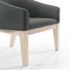 Bishilin Gray Chairs for Living Room, Fabric Accent Chair Two-Toned Barrel Tub Shape 21.00" L x 23.00" W 34.00" H view 4
