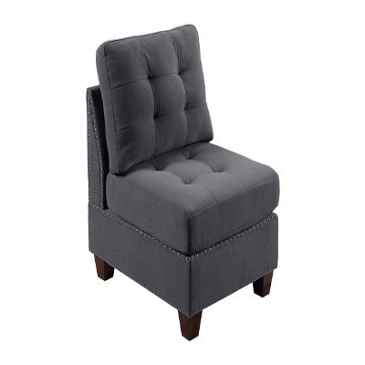 Bishilin Grey Living Room Chair, Accent Chairs for Women Fabric 32.00" L x 26.00" W 35.00" H
