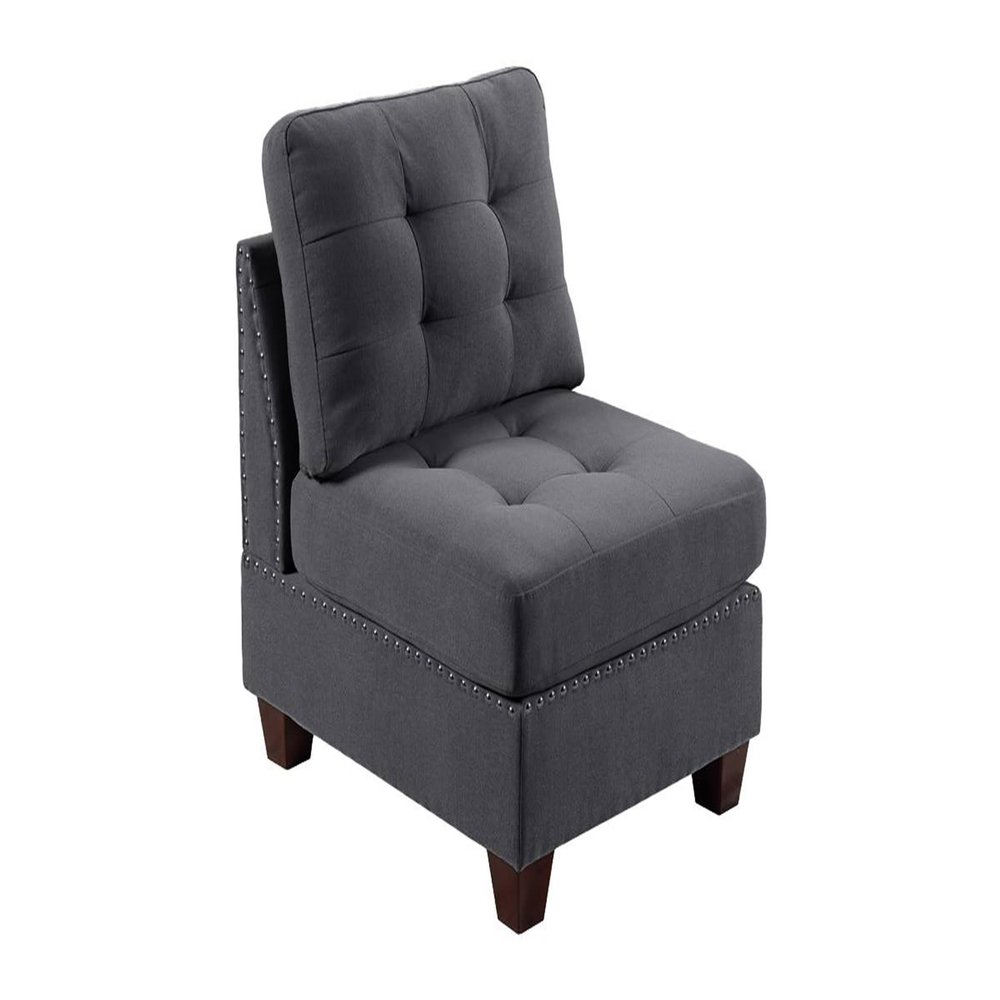 Bishilin Grey Living Room Chair, Accent Chairs for Women Fabric 32.00" L x 26.00" W 35.00" H