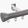 LTSRLL Curtain Track Double Curtain Rod System Metal Curtain Rails Wall Mounted Room Divider for Bathroom/Living Room(Color:Gray,Size:Single-1.6m(0.8m*2)) view 1