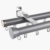 LTSRLL Curtain Track Double Curtain Rod System Metal Curtain Rails Wall Mounted Room Divider for Bathroom/Living Room(Color:Gray,Size:Double-1.3m) view 1