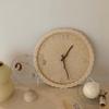 Garneck Wall Clock Hanging Rattan Clock Wooden Mute Living Room Mute Wall Mounted Silent Hanging Silent s Wall Props Basswood Japanese-Style view 2