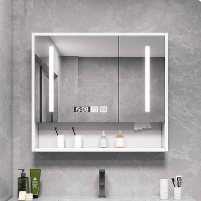 Wall Mirror for Bathroom , Bathroom Mirror Cabinet, Wall Mounted Smart Medicine Cabinet with LED Mirror, Anti-Fog Waterproof, Touch Switch, Wooden Housewarming Gift, 90cm/36inch ( Color : White , Size