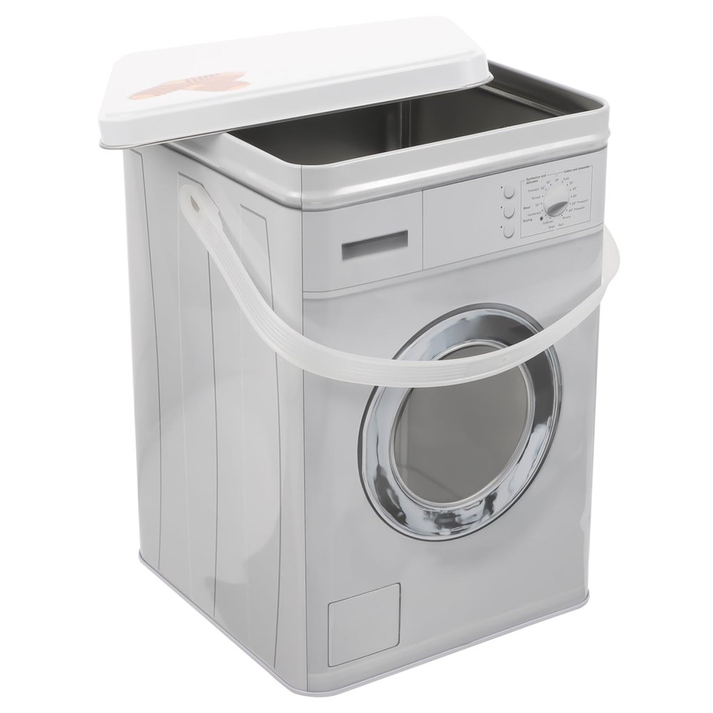 KALLORY Laundry Powder Storage Box Washing Machine Shaped Container for Laundry Beads and Powders Durable Design Stackable Multi-functional