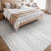5x7 Area Rugs for Living Room, Bedroom, Playroom, Dining Room, Office - Machine Washable, Neutral Grey, Soft Boho Carpet view 3