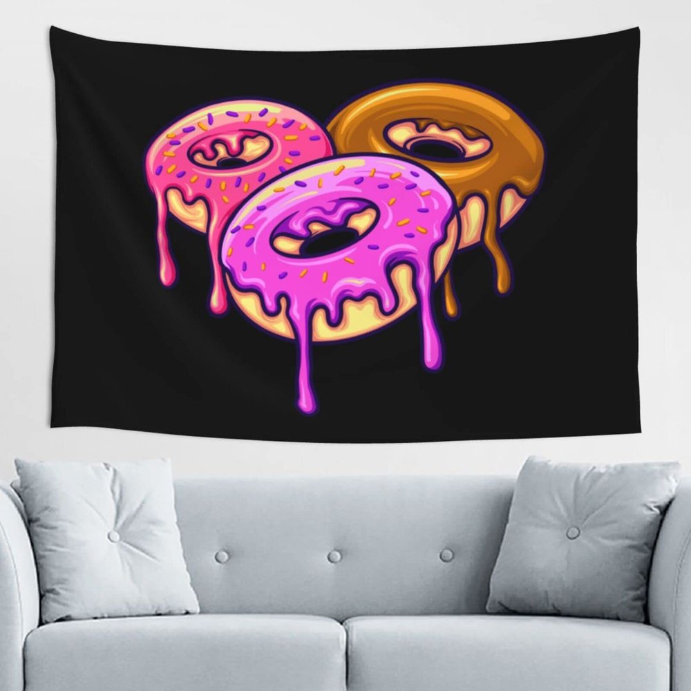 LIFANGMI Delicious Doughnuts Tapestry Wall Hanging 60x40 Inch Bedroom Living Room Dormitory Home Decoration Wall Tapestry