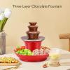 gernie 3 Tier Electric Chocolate Fondue Fountain Machine for Parties, Detachable Chocolate Fountain for Melts Cheese, Queso, Candy, and Liqueur, for Party Games Night Christmas Halloween view 2